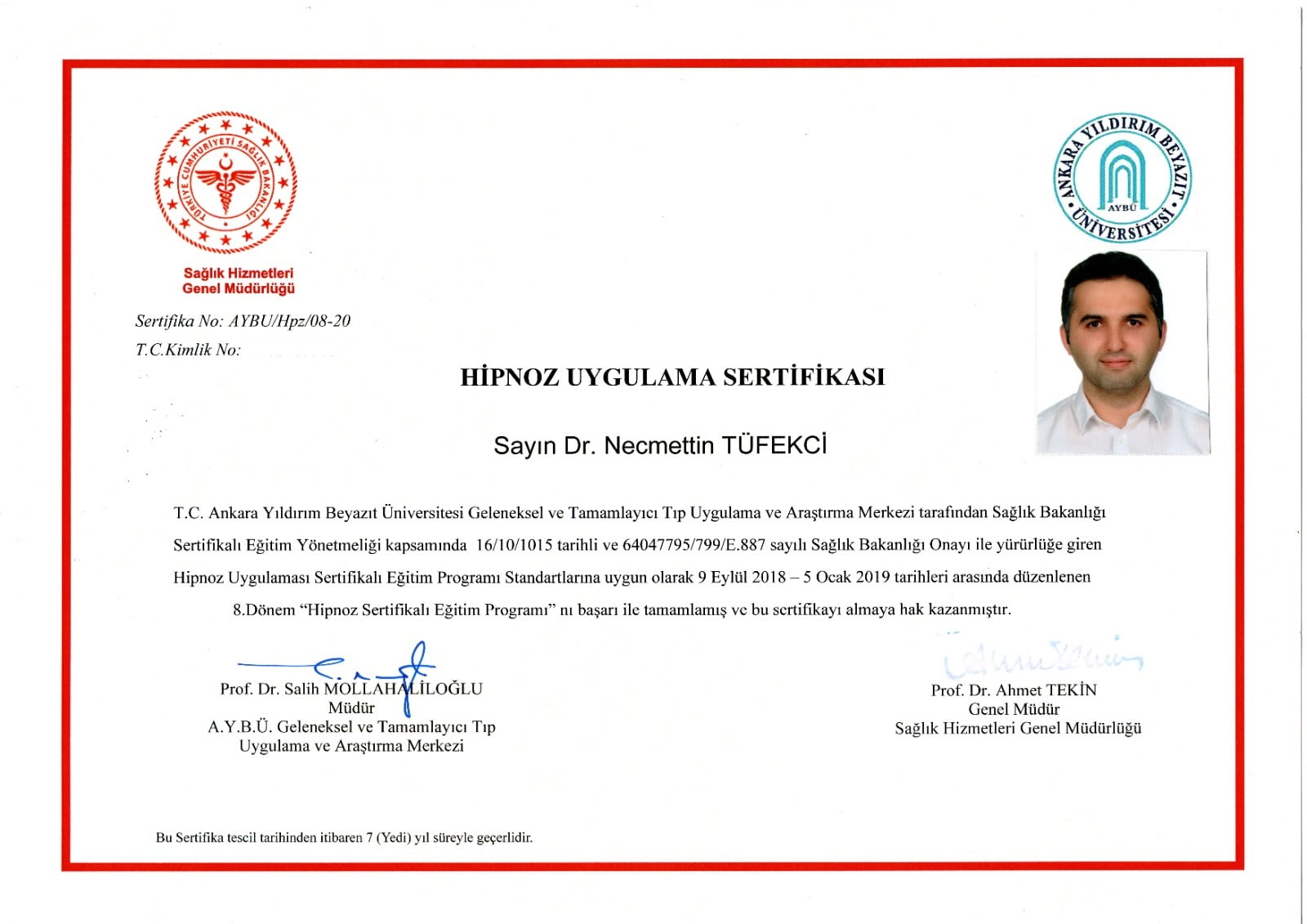 Hipnoz Tedavisi Uygulama Sertifikası