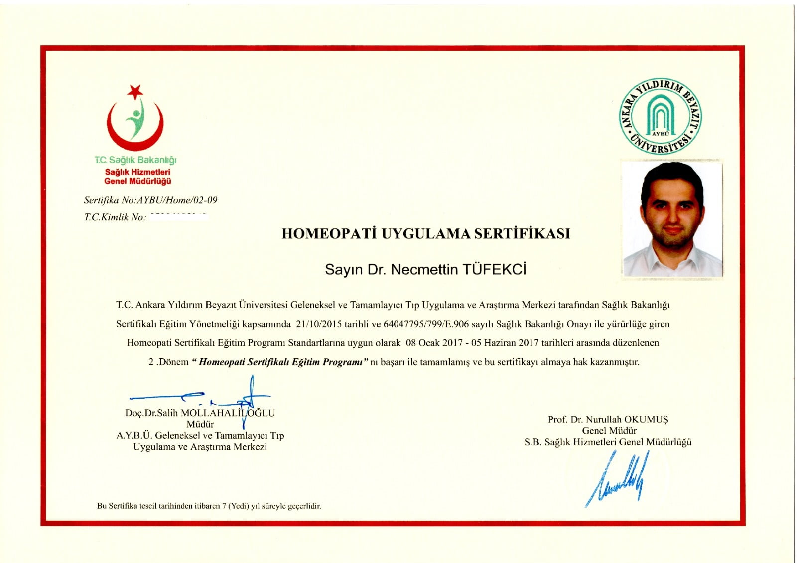 Homeopati Tedavisi Uygulayıcı Sertifikası