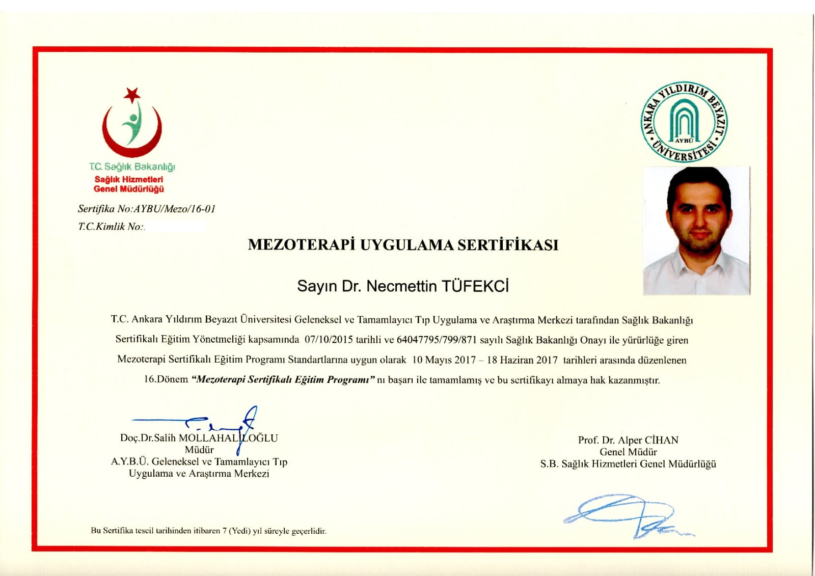 Mezoterapi Uygulayıcı Sertifikası