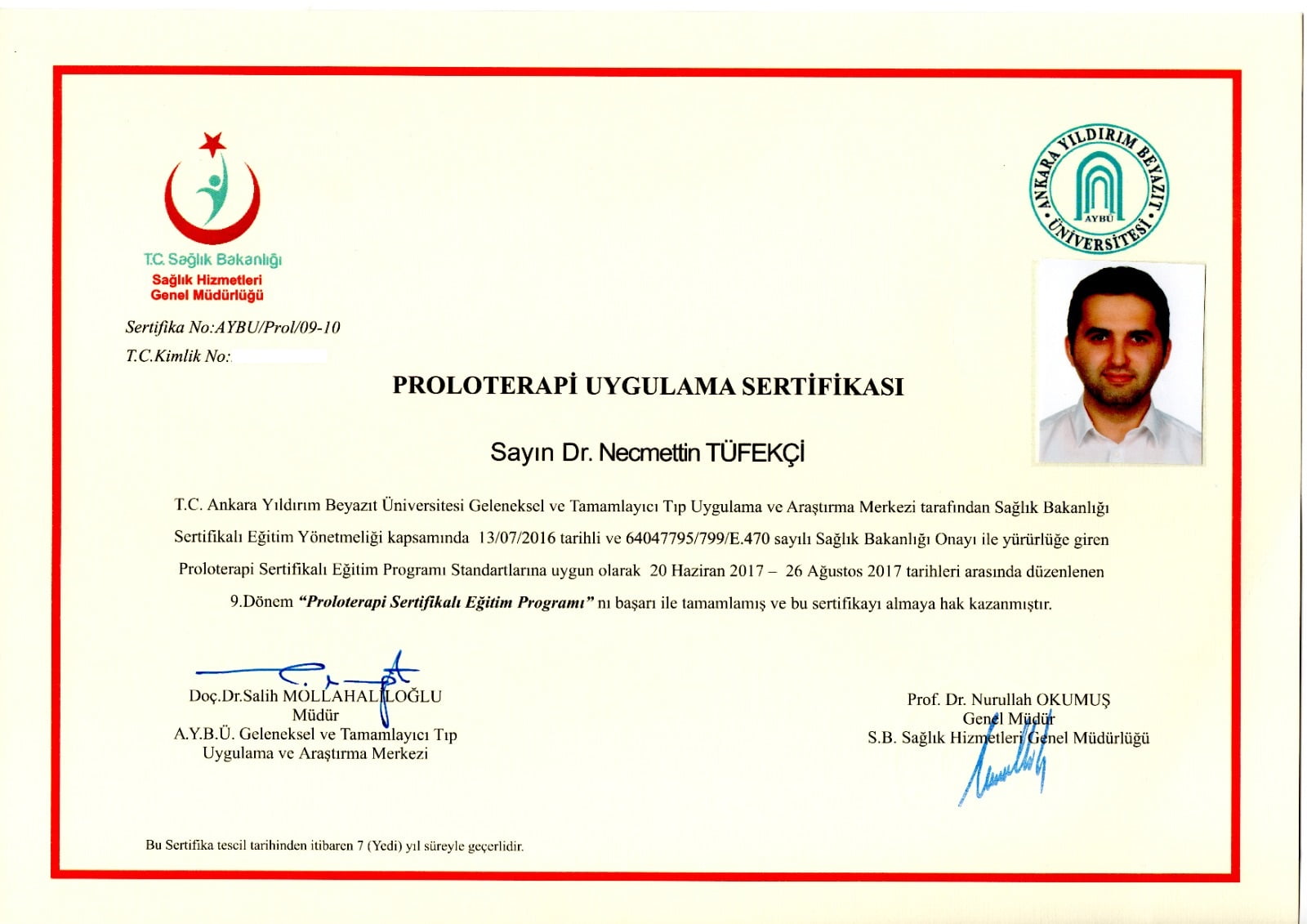 Proloterapi Tedavisi Uygulama Sertifikası Konya