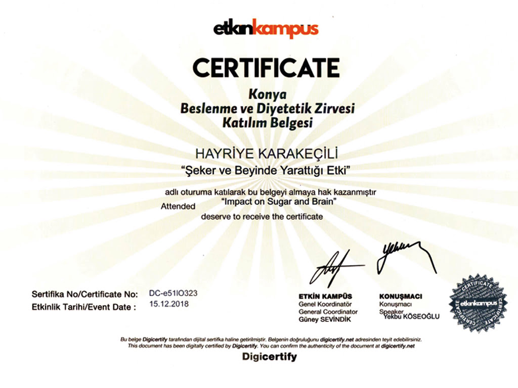 Şeker Ve Beyinde Yarattığı Etki Beslenme Uzmanı Konya